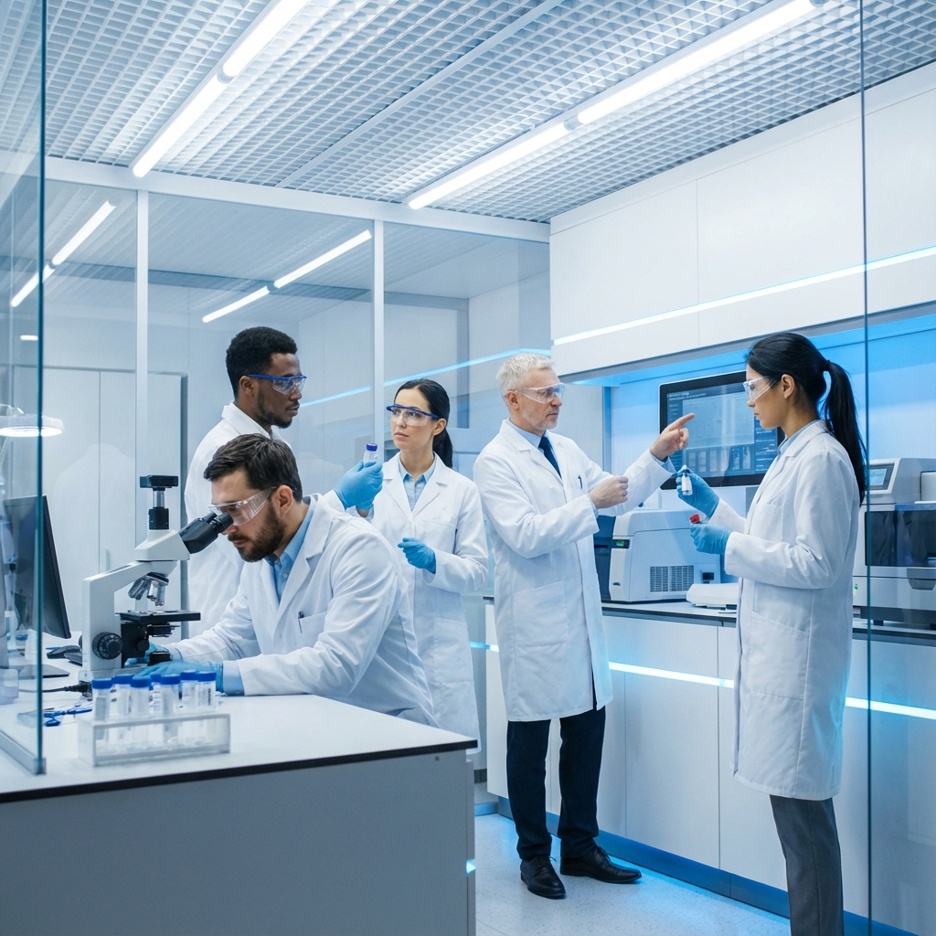 Pharmaceutical Researchers in Lab